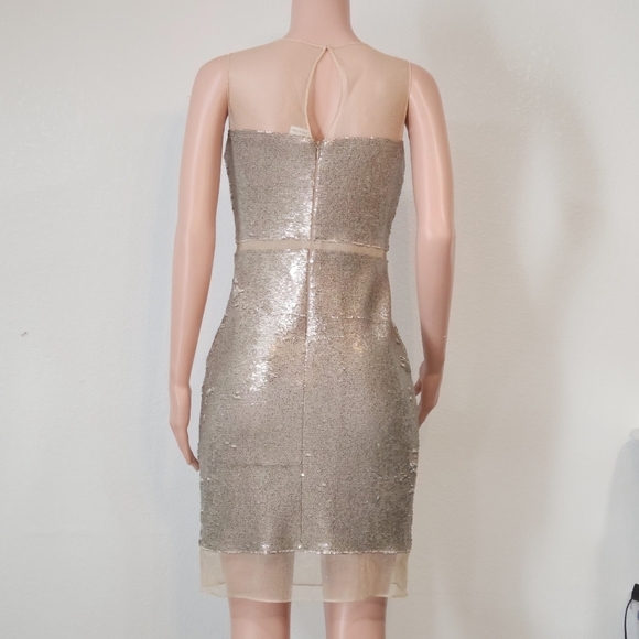 Julia Jordan Gold Sequin Cocktail Dress Sz 6 - Picture 6 of 10